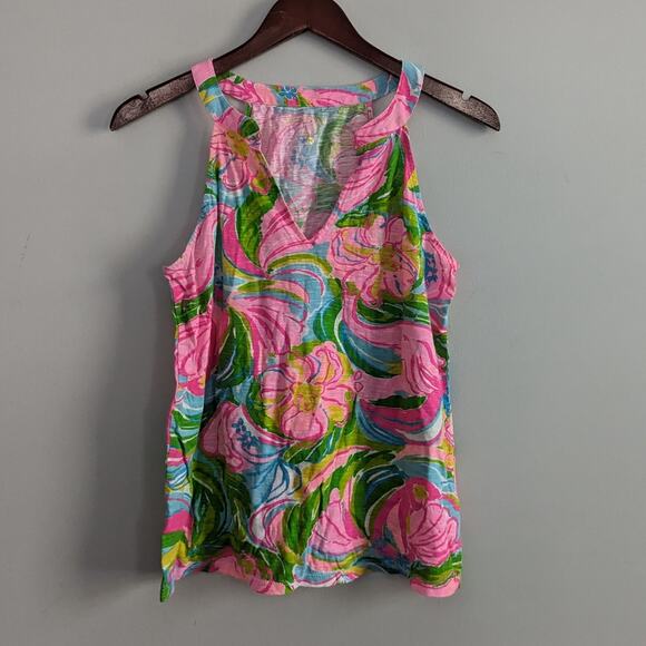 Lilly Pulitzer Arya So A Peeling Elephant Cotton Tank Medium - Picture 1 of 7